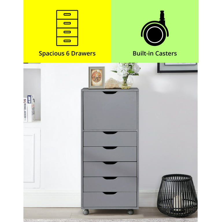 Naomi Home Amy 5-Drawer Office File Storage Cabinet with Shelves Color Black