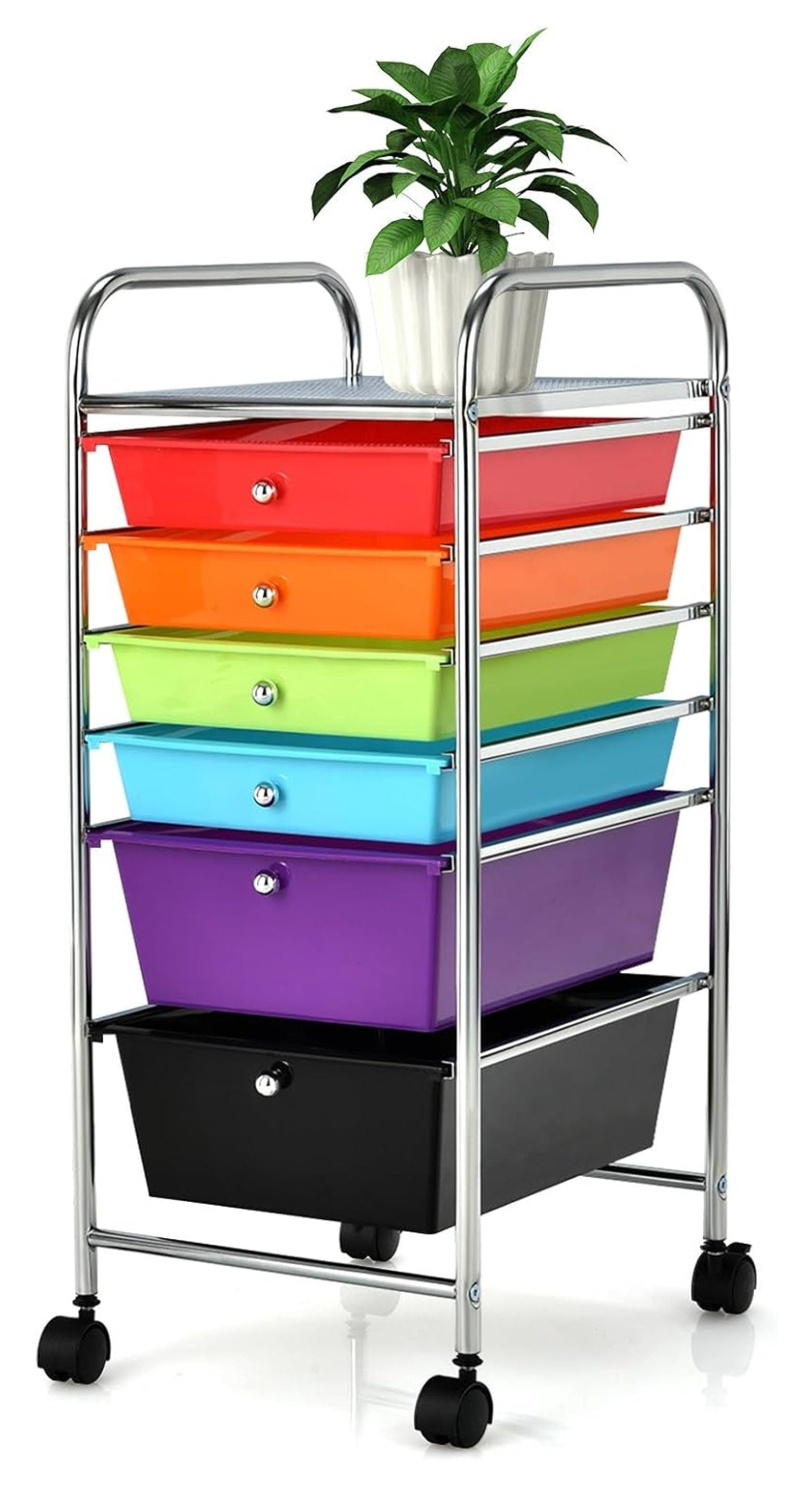 6-Drawer Organizer Cart Tools, Mobile Utility Storage Cart with ...