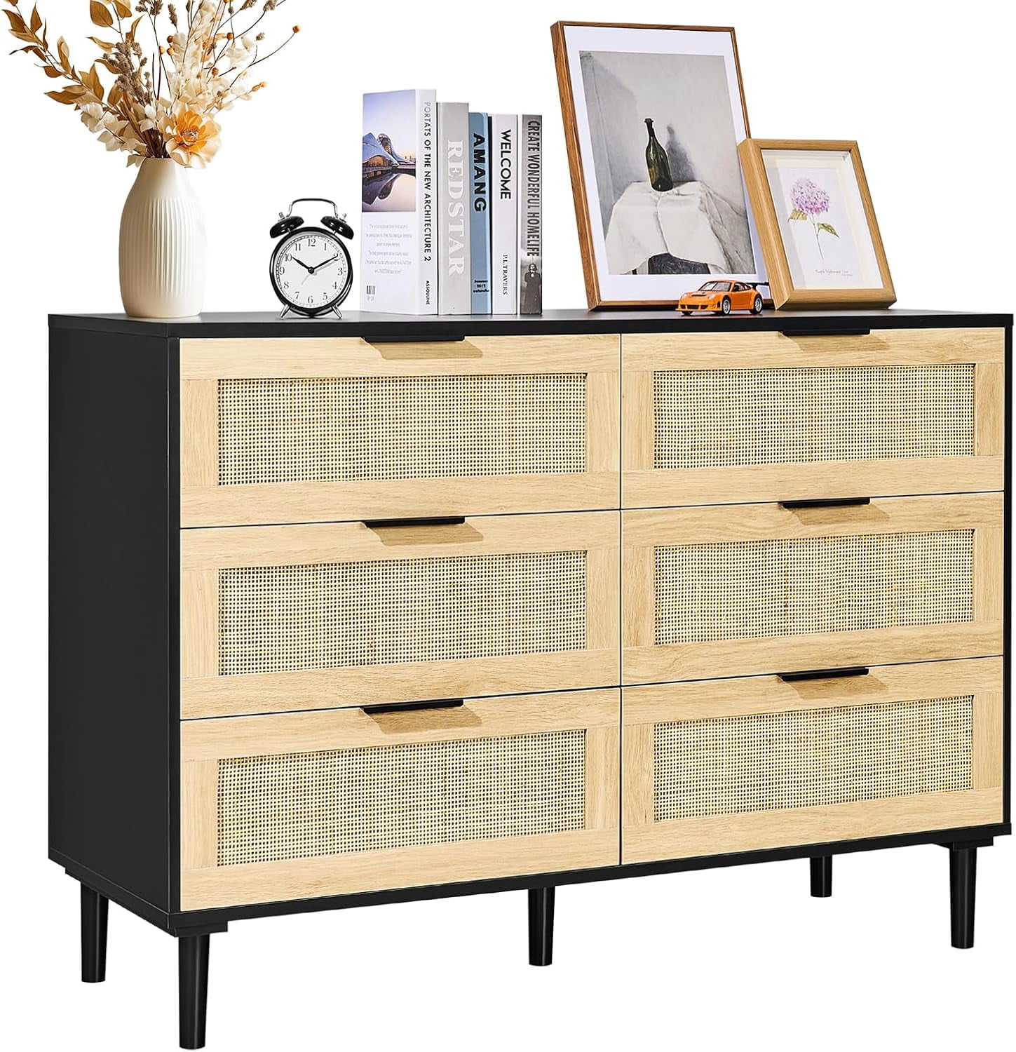 6 Drawer Rattan Dresser, Dresser, Rattan Chest of Drawers with Spacious — free download