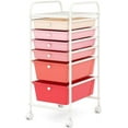 thumbnail image 1 of 6 Drawer Rolling Storage Cart, Art Cart Organizer for Kids, Utility Cart with Drawers on Wheels, Multi-functional Craft Cart for Home Office School Classroom (Gradient Pink, 6 Drawers), 1 of 9