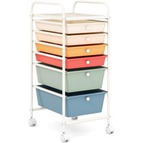 6 Drawer Rolling Storage Cart, Craft Cart with Wheels and Drawers, Art Cart Organizer for Kids, Teachers, Storage Trolley with Drawers for Home Office School ( Color)