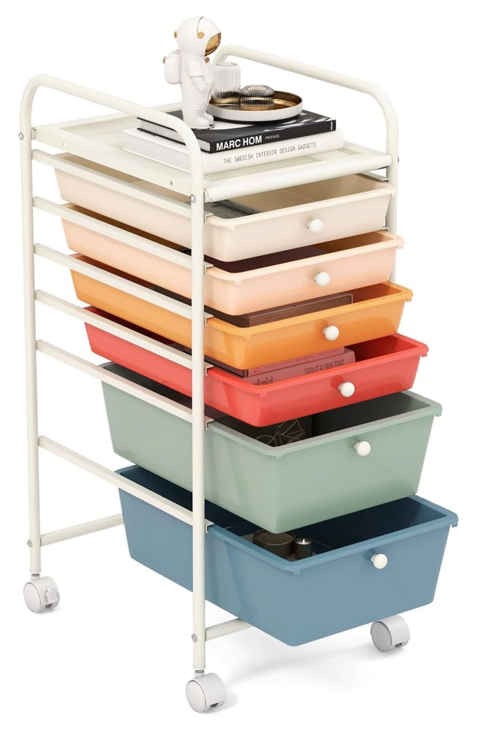 6-Drawer Rolling Storage Cart, Multifunctional Art Craft Organizer Cart ...