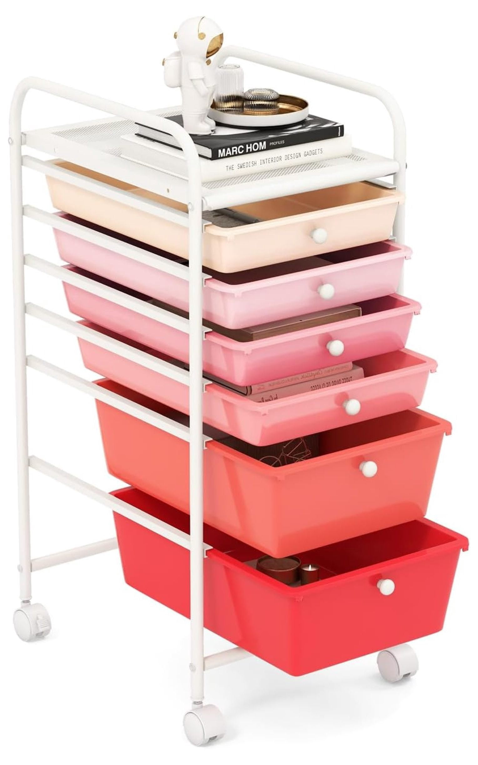 6-Drawer Rolling Storage Cart, Multifunctional Art Craft Organizer Cart ...