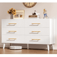 thumbnail image 1 of Noelse 6 Drawer Dresser for Bedroom, Chest of Drawers with Metal Handles and 6 Deep Drawers, TV Stand for Nursery, Living Room, Entryway, White, 1 of 9