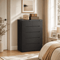 thumbnail image 1 of 6 Drawer Black Dresser for Bedroom, 43.7" Wood Tall Chest of Drawers with Anti-Tripping, Large Storage Cabinet for Living Room Entryway, 1 of 9