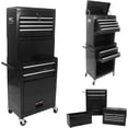 thumbnail image 1 of 6-Drawer Tool Chest, 3-in-1 Rolling Tool Box with Detachable Top Toolbox & Key Lock,Tool Cabinet with Protective Liner & Universal Lockable Wheels,Metal Storage Cart for Garage,Workshop (Black), 1 of 18
