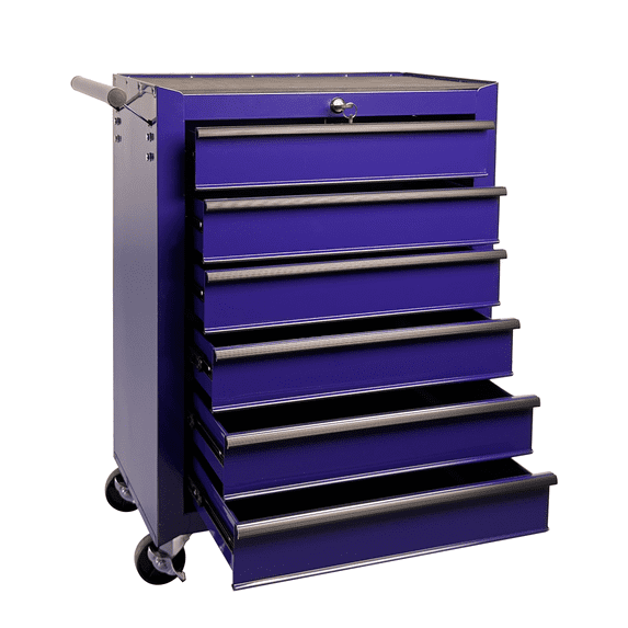 6 Drawer Tool Chest Cabinet with Ball Bearing Drawer Slides,20"W Rolling Metal Tool Chest with 6 Drawers,Steel Tool Storage Box Organizer,Purple