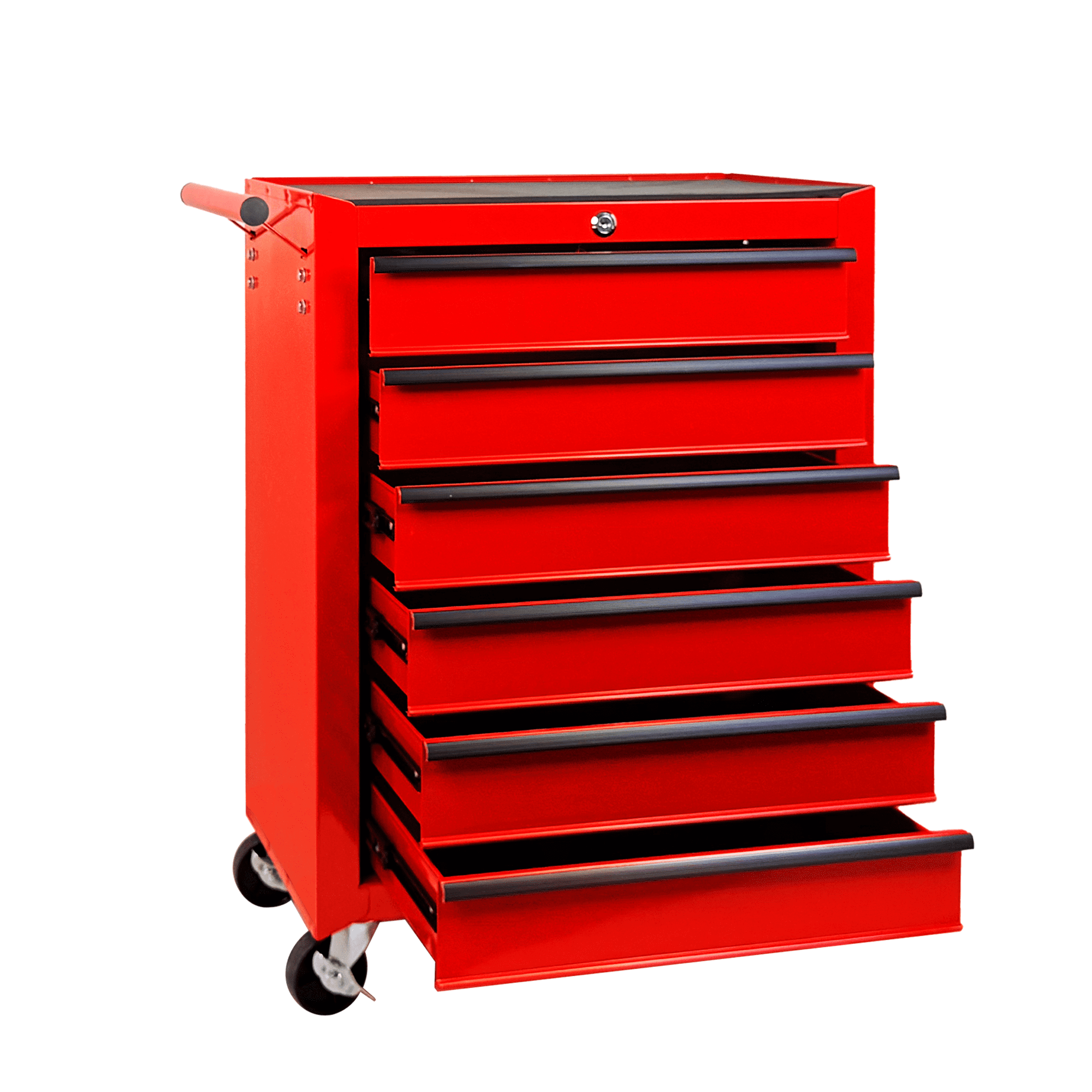 6 Drawer Tool Chest Cabinet with Ball Bearing Drawer Slides,20"W Rolling Metal Tool Chest with 6 Drawers,Steel Tool Storage Box Organizer,Red