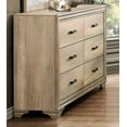 thumbnail image 1 of 6 Drawer Wooden Dresser In Transitional Style, Natural Brown, 1 of 6