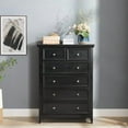 thumbnail image 1 of 6 Drawers Dresser 6 Drawers Cabinet,Chest of Drawers Closet Organizers and Storage Clothes Storage Drawers Cabinet for Living Room, Farmhouse Dresser Organizer, Black, 1 of 6