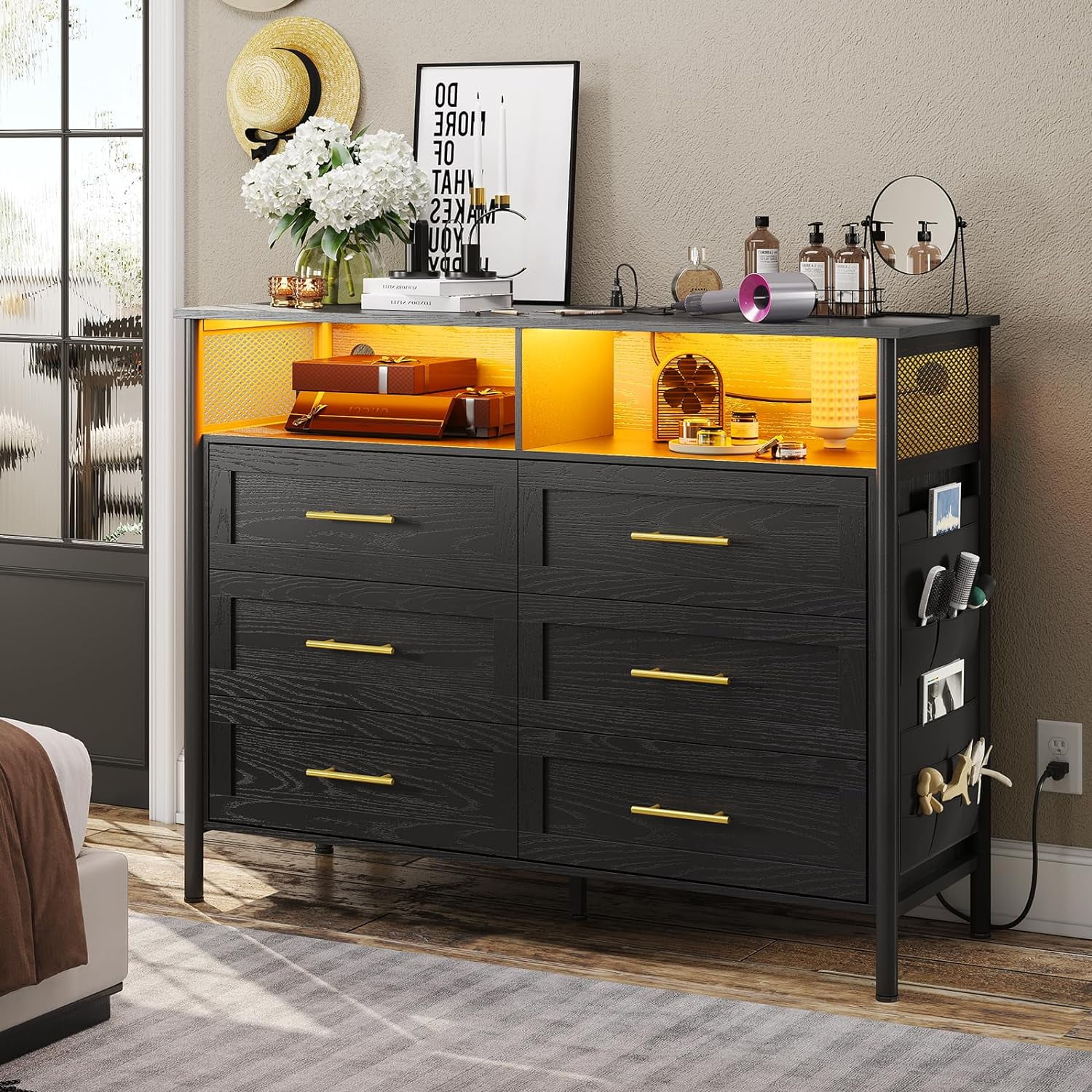 Black industrial dresser deals
