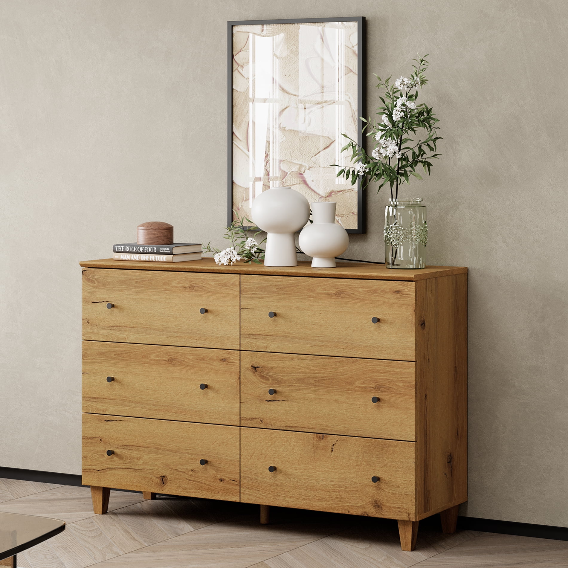 brown wood dresser 6 drawer Cali 6-Drawer main image 0