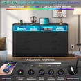 thumbnail image 1 of 6 Drawers Dresser with LED Lights and Charging Station Modern Chests of Drawers Storage Organizer for Bedroom Living Room,Black, 1 of 9