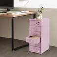thumbnail image 1 of 6 Drawers File Cabinet with Lock Rolling Mobile Filing Cabinet with Wheels Under Desk Vertical Filing Cabinet for Office/Home Metal Mobile Storage File Organizer for Home Office, 11*16*27in, 1 of 18