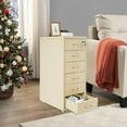 thumbnail image 1 of 6 Drawers File Cabinet with Lock Rolling Mobile Filing Cabinet with Wheels Under Desk Vertical Filing Cabinet for Office/Home Metal Mobile Storage File Organizer for Home Office, 11*16*27in, 1 of 18