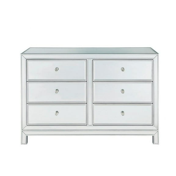 6 Drawers Mirrored Cabinet in Modern Style-32 inches Tall and 18 inches Wide-Antique Silver Finish Bailey Street Home 779-Bel-5046472