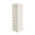 thumbnail image 1 of Shangmakel 6 Drawers Narrow Plastic Organizer Cabinet with Wheels, Vertical Drawer Storage Unit, Mobile Slim Utility Furniture for Office, Living Room, Bedroom, Garage, 1 of 22