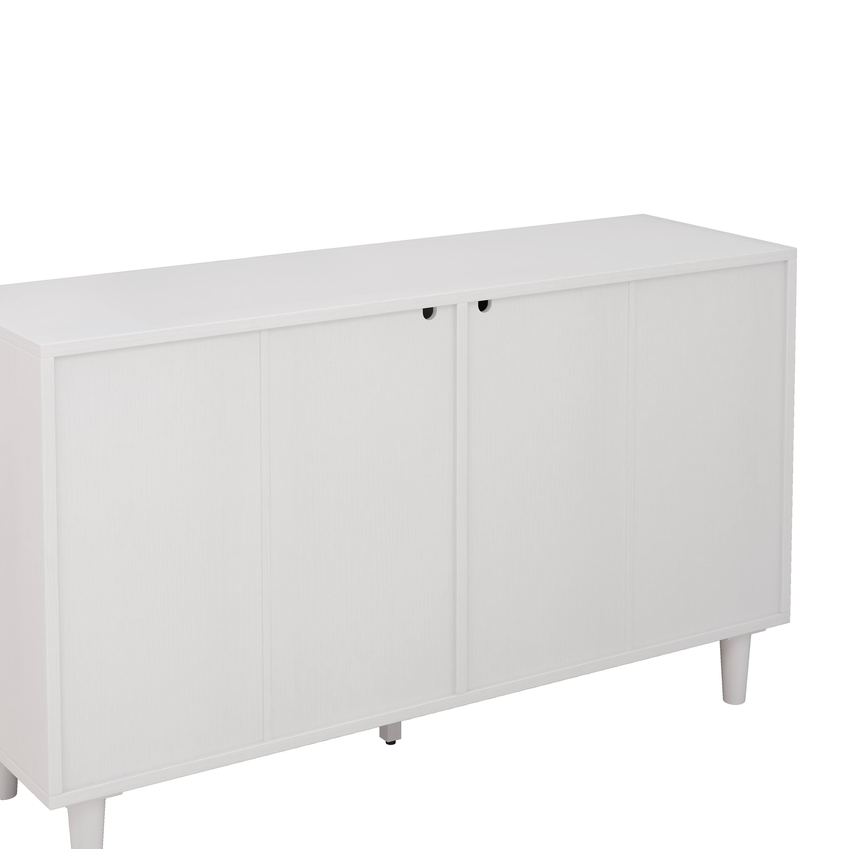 White 6-Drawer Rattan Storage Cabinet with Chipboard Frame