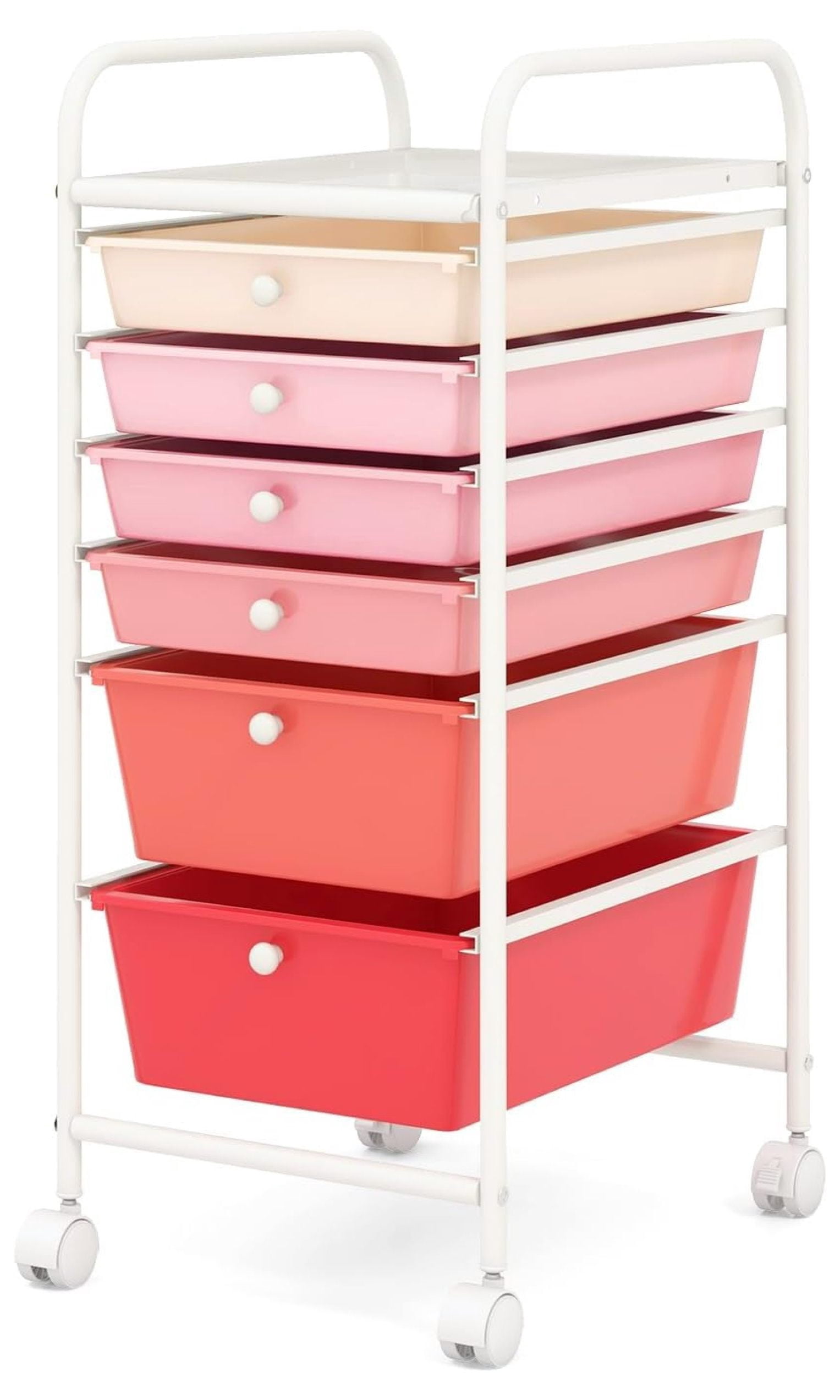 6 Drawers Rolling Storage Cart, Mobile Utility Drawer Cart with ...