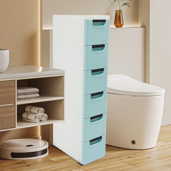 6 Drawers Storage Cabinet, Narrow Space Storage Cabinet Rack for Home Office