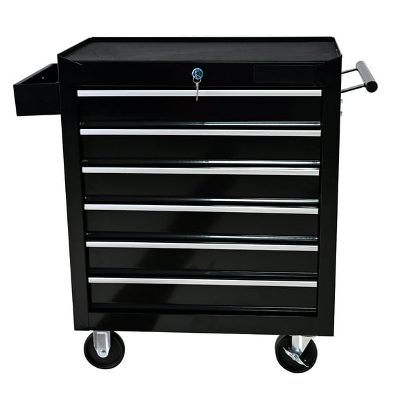 6 Drawers Tool Cart on Wheels,Multifunctional Rolling Tool Chest Tool Storage with Interlock System,Rolling Tool Trolley Organizer Metal Tool Case for Garage Warehouse Workshop Repair Shop