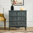 thumbnail image 1 of 3 Drawer Solid Wood Accent Cabinet with USB Dresser for Living Room Living Room, Blue, 1 of 11