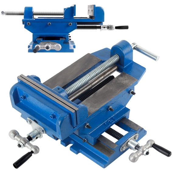 6" Drill Press Cross Vise, Cast Iron Material, Stable Positioning, XY Vise for Drill Press, Movable Table Vise, for Machinery, Workshop, Fabrication Work