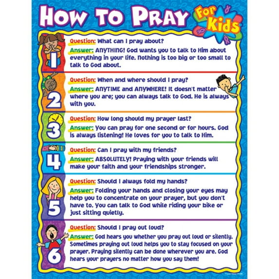 (6 Ea) How To Pray For Kids Chart