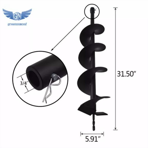 6" Earth Auger Drill Bits For Gas Powered Post Fence Hole Digger Cast Steel Us