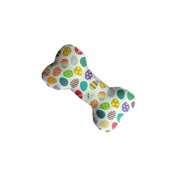 6" Easter Fuzzy Plush Dog Bone Squeaker Toy (Eggs)