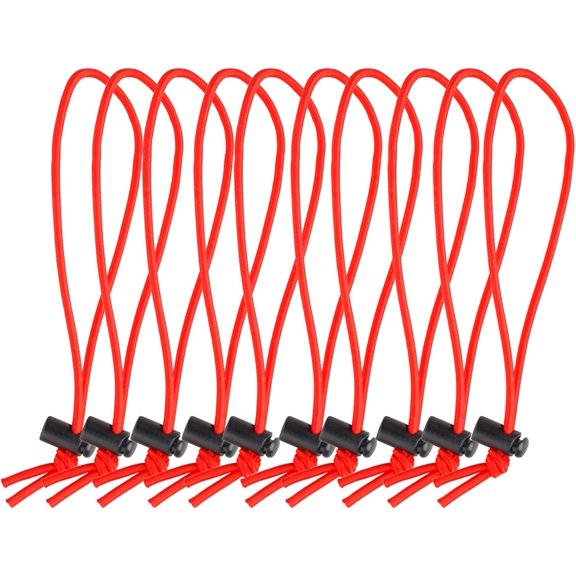 6" Elastic Cable Ties Bungee Cords Adjustable Cable Management Reusable -Red (10-pack)