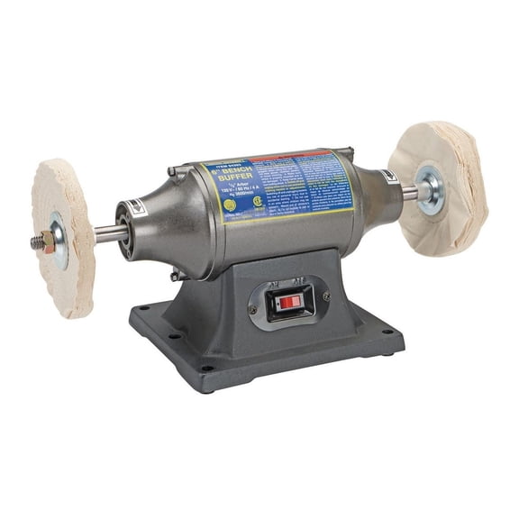 6" Electric Buffer 1/2 HP Bench Top Mounted