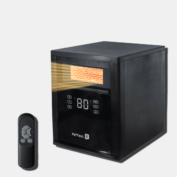 6 Element Infrared Space Heater With Remote, ETL Listed, Black, 1500Watt, Warmer For Large Room