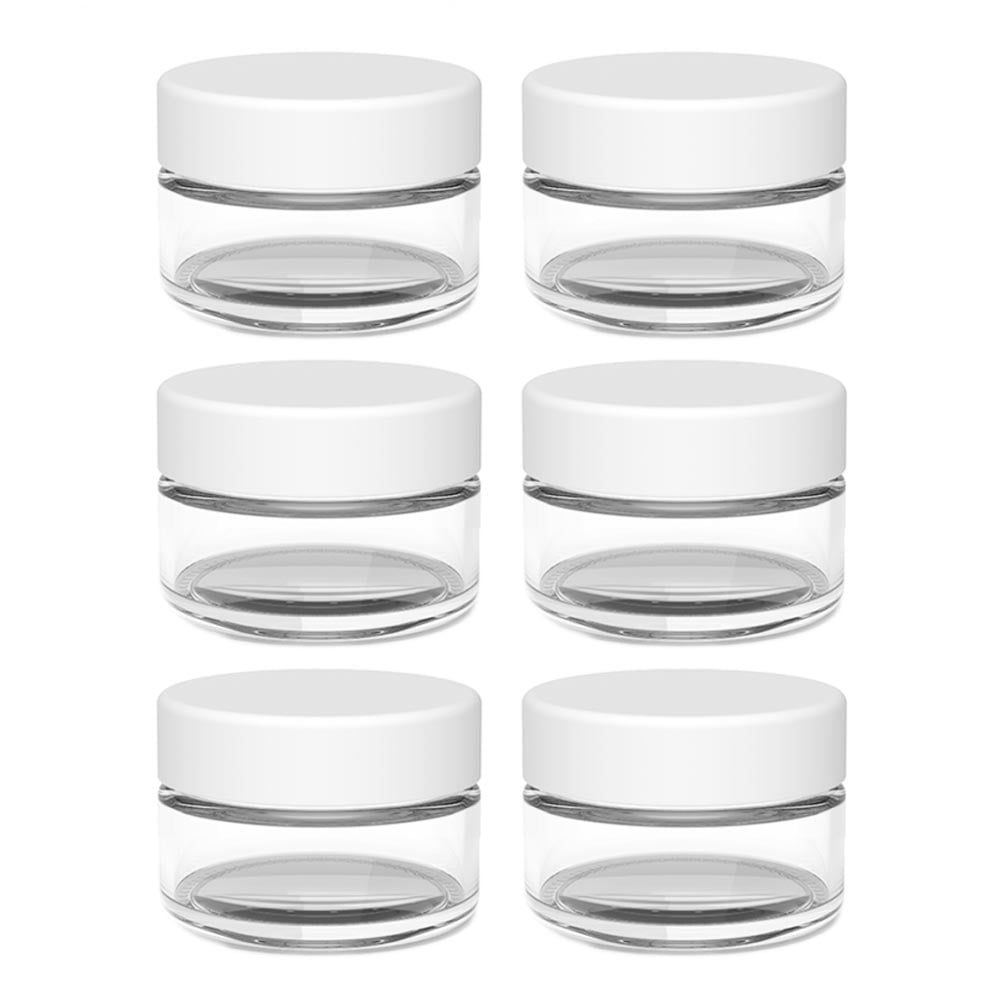 Transparent Sample Pot 6 Empty 18ML Clear Plastic Cosmetic Sample Pot Jars Travel Size ...