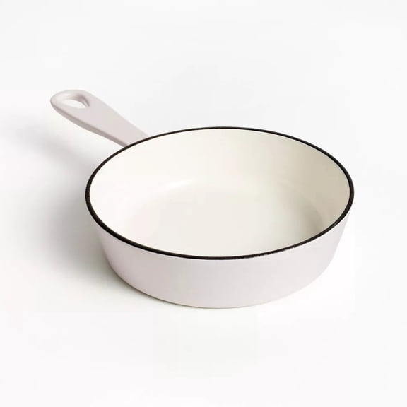 6" Enameled Cast Iron Skillet Light Gray