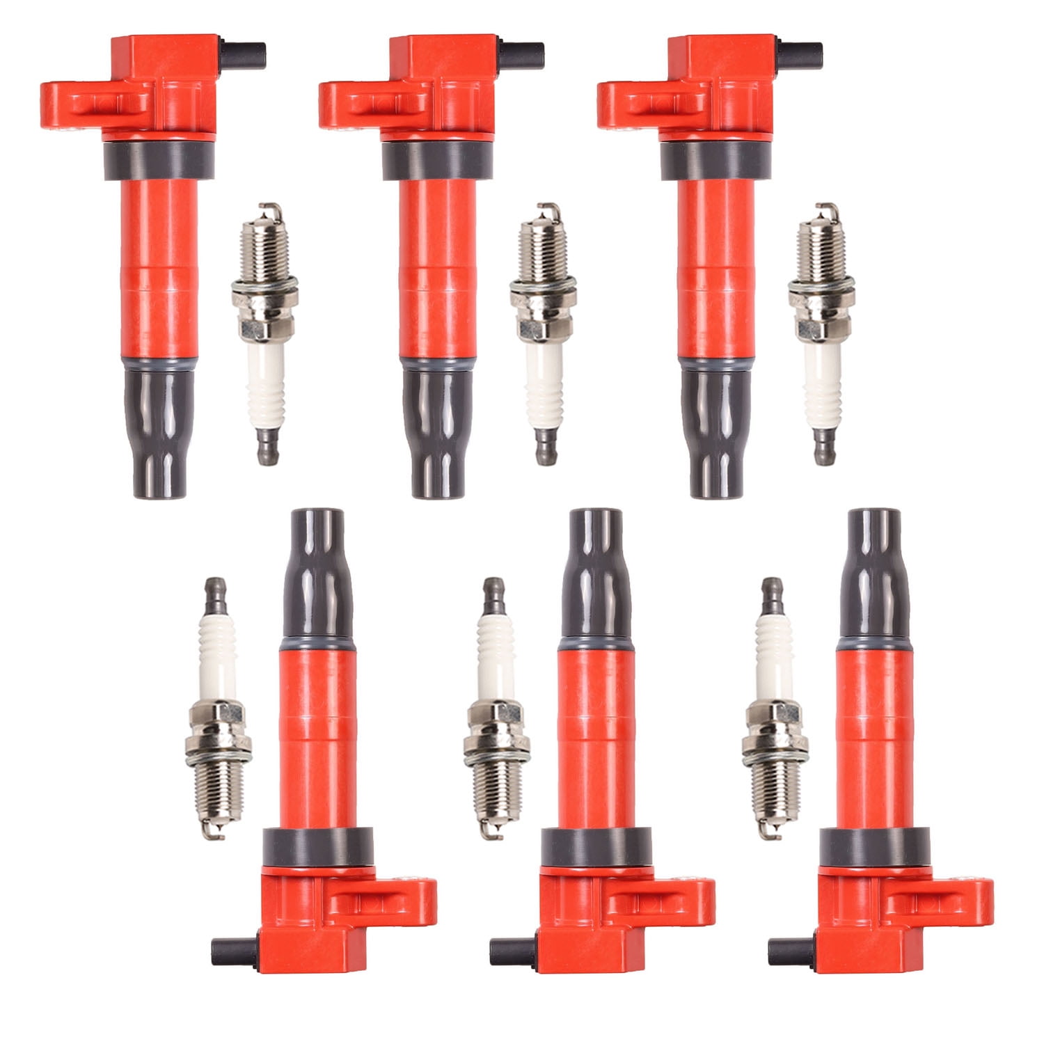 6 Energy Ignition Coils and 6 Iridium Spark Plugs Compatible with