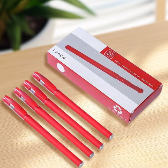 Under $6 FEOLGEHLY 12 Pack Smooth Writing Gel Pen Set, Frosted Bullet Tip Gel Pens, Assorted Black Blue Red Colors, Journaling Stationery Pens for Office & Daily Writing