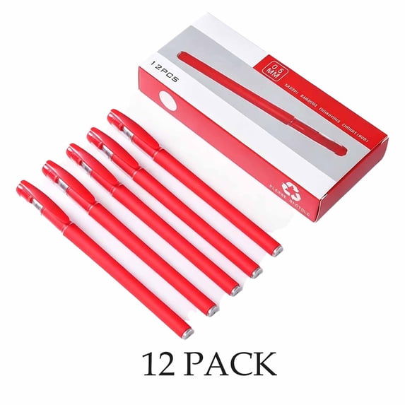 Under $6 FEOLGEHLY 12 Pack Smooth Writing Gel Pen Set, Frosted Needle Tip Gel Pens, Assorted Colors Black Blue Red, Journaling Stationery for Office & Daily Writing