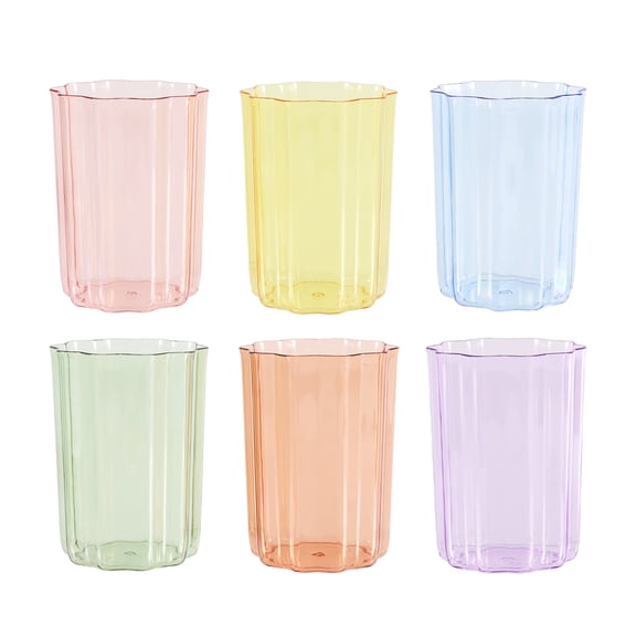 6 Count 13 fl oz Way To Celebrate Multicolor Plastic Floral Cups
