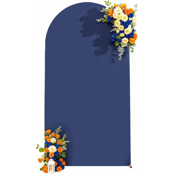 6 FT Arch Backdrop Cover Stretchy Navy Blue Arch Covers Elastic Spandex Fabric for Chiara , Wedding Birthday Shower Party Decorations