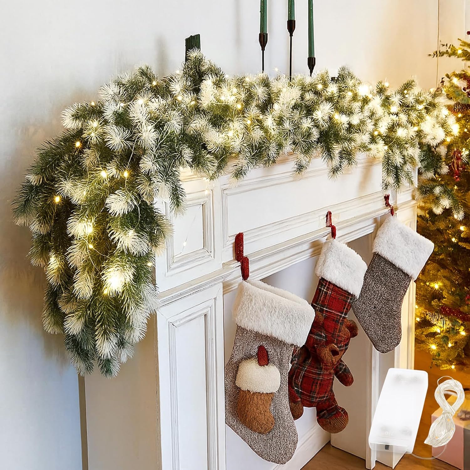 6 FT Artificial Cedar Garlands Realistic Touch Winter Greenery ...