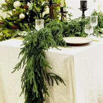 6 FT Artificial Norfolk Pine Garlands, Real Touch Winter Pine Garland, Green Indoor/Outdoor Christmas Decorations