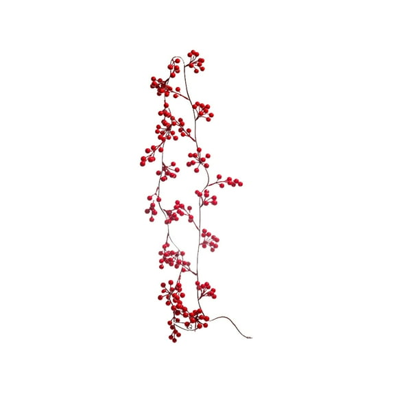 6 FT Christmas Berry Garland - Red Berry Vine, Fall Decor, Christmas Thanksgiving Garland, for Mantle Fireplace Front Door, Christmas Decorations - Red E