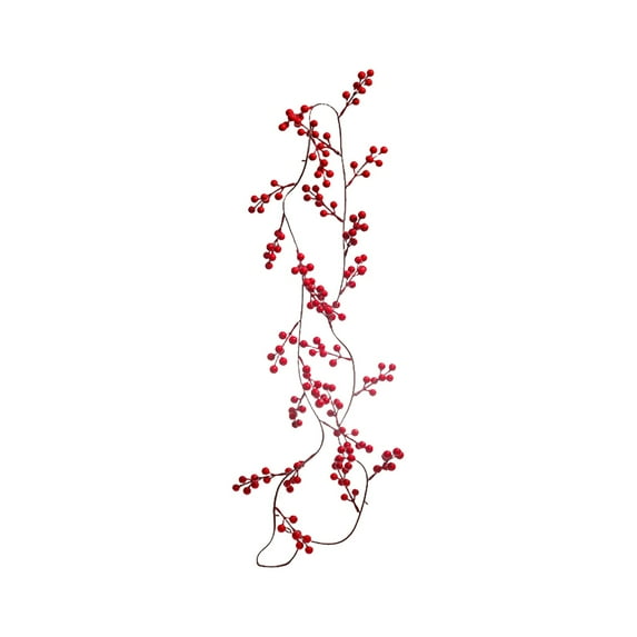 6 FT Christmas Berry Garland - Red Berry Vine, Fall Decor, Christmas Thanksgiving Garland, for Mantle Fireplace Front Door, Christmas Decorations - Red F