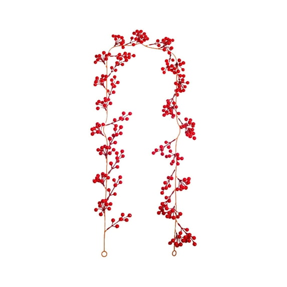 6 FT Christmas Berry Garland - Red Berry Vine, Fall Decor, Christmas Thanksgiving Garland, for Mantle Fireplace Front Door, Christmas Decorations - Red A