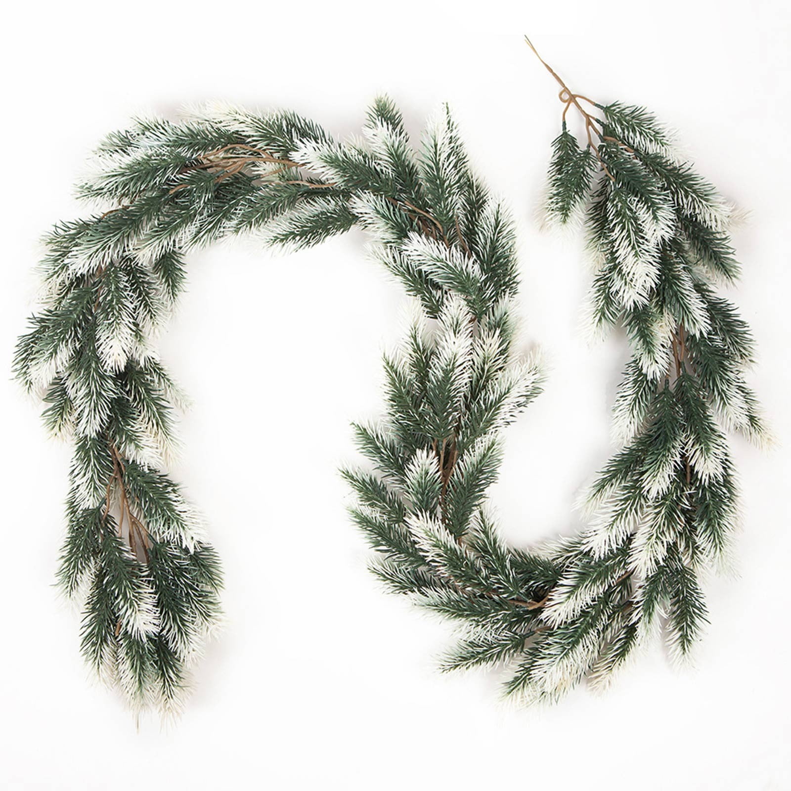 6 Ft Flocked Christmas Garland With Lights - Pink Decor With Magnolia Flowers & Gold Leaves For Mantle, Indoor Outdoor