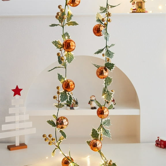 6 FT Christmas Needles Cones Artificial Garland, Christmas Garland with Lights Pine Cones and Red Berries for Mantle, Front Door, Stairs Railing Decoration