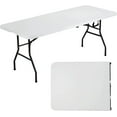 6 FT Folding Table Heavy Duty Plastic Indoor Outdoor Portable Fold Up