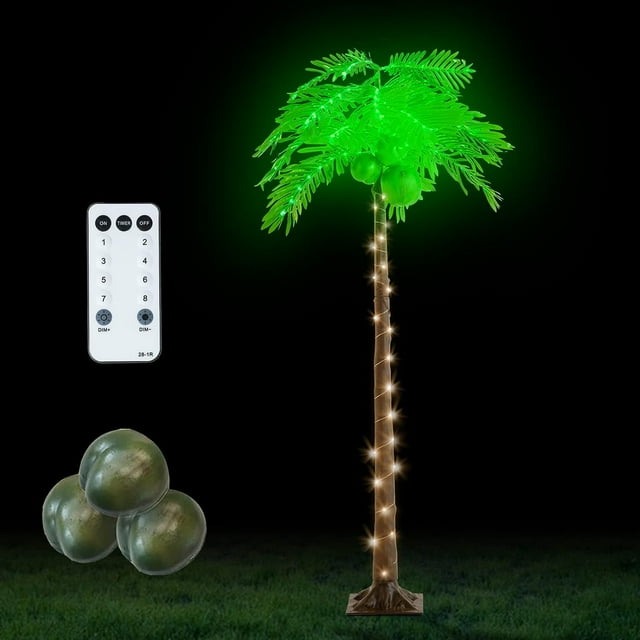 6 FT Light Up Palm Trees 8 Modes Artificial Lighted Palm Tree with