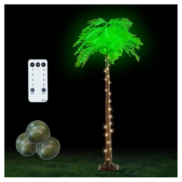 6 FT Light Up Palm Trees 8 Modes Artificial Lighted Palm Tree with